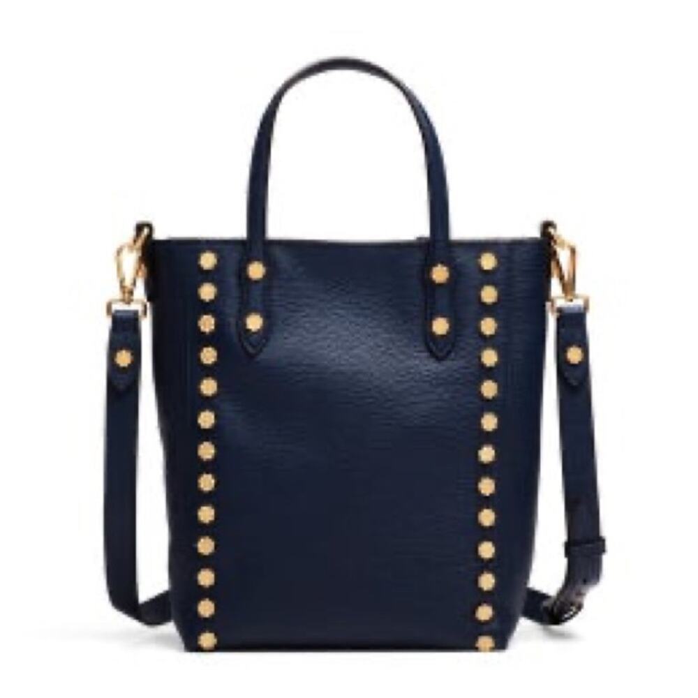 ANNABEL INGALL Leather Daisy Stud Tote in Navy - $465.